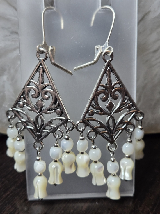 Artisan Jewelry - Mother Of Pearl Chandelier Earrings